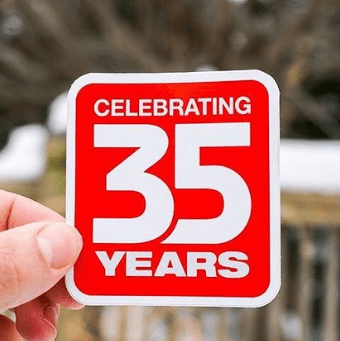 Celebrate Business Milestones with Anniversary Stickers - Stickerbeat.com
