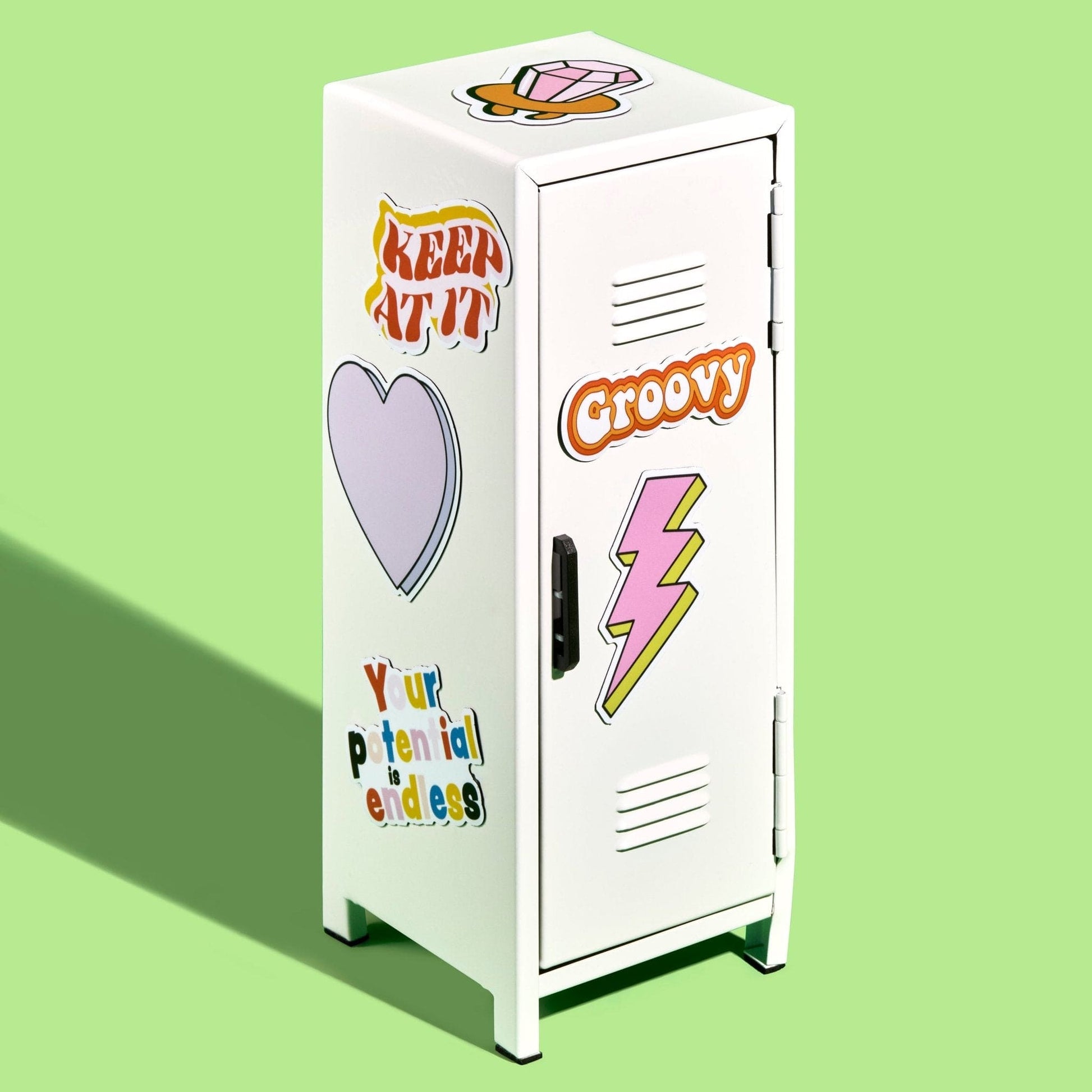 Colorful 20pt Magnets on a mini locker