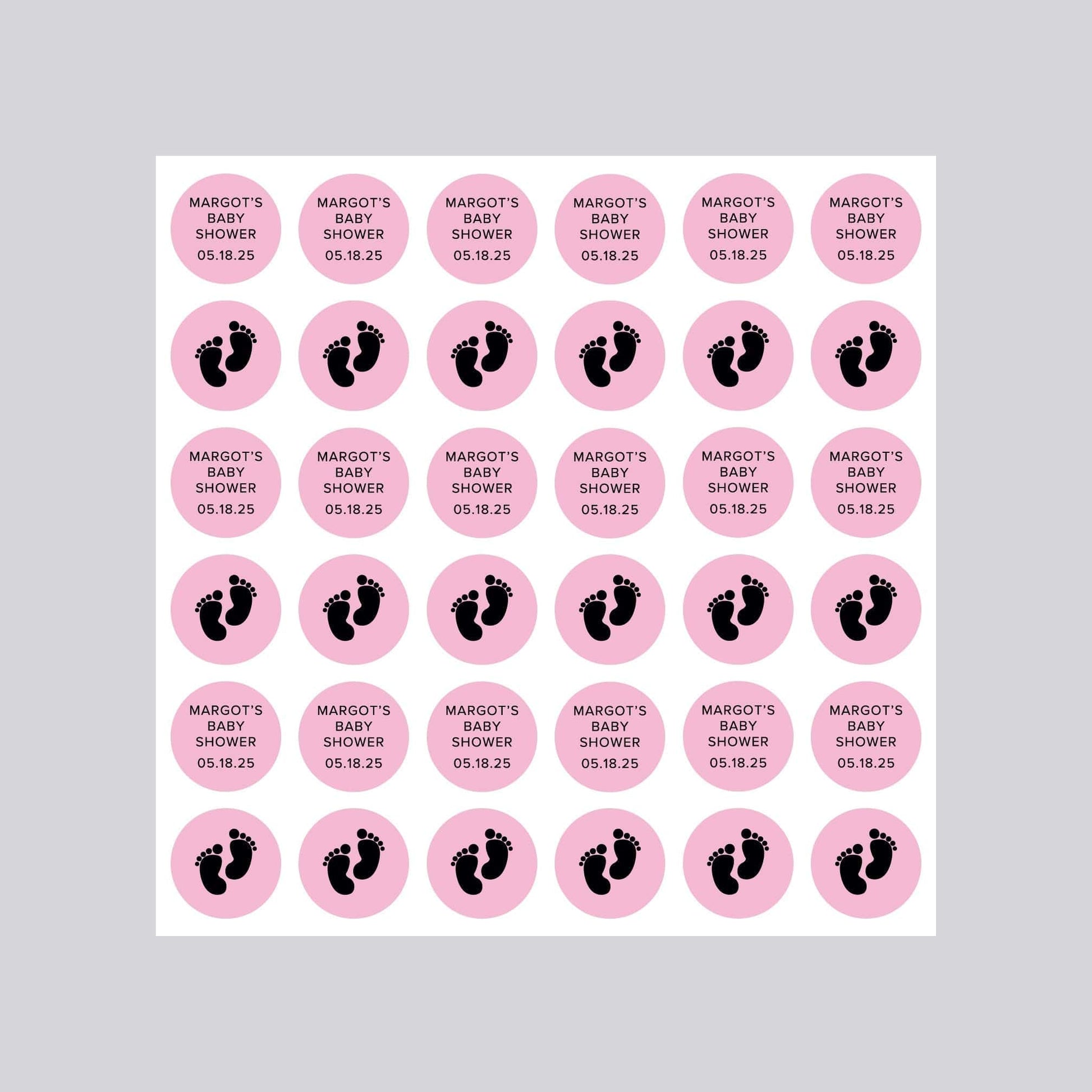"Baby Shower Girl Chocolate Kisses Sticker Sheets - Stickerbeat.com"