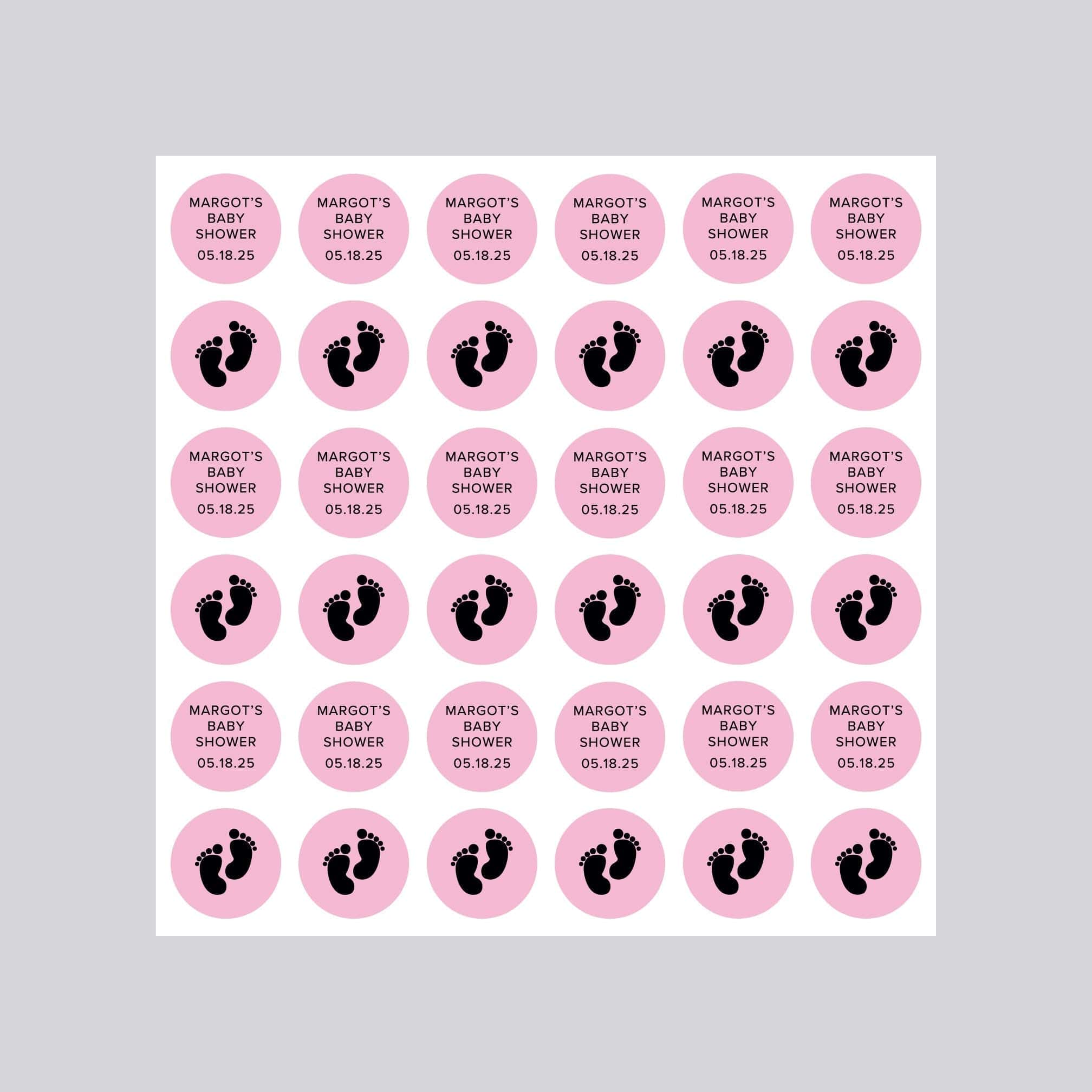 "Baby Shower Girl Chocolate Kisses Sticker Sheets - Stickerbeat.com"