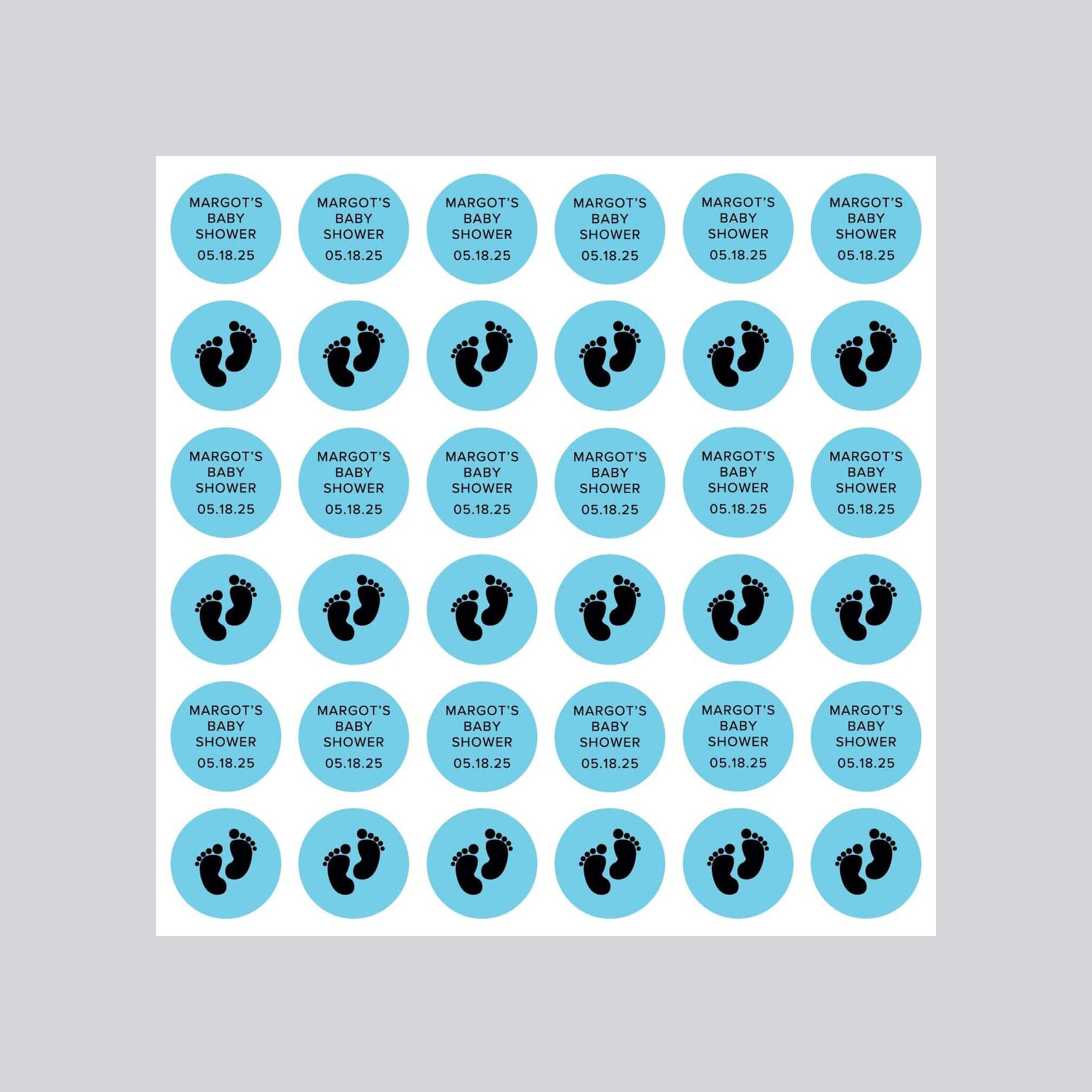 "Baby Shower Boy Chocolate Kisses Sticker Sheets - Stickerbeat.com"