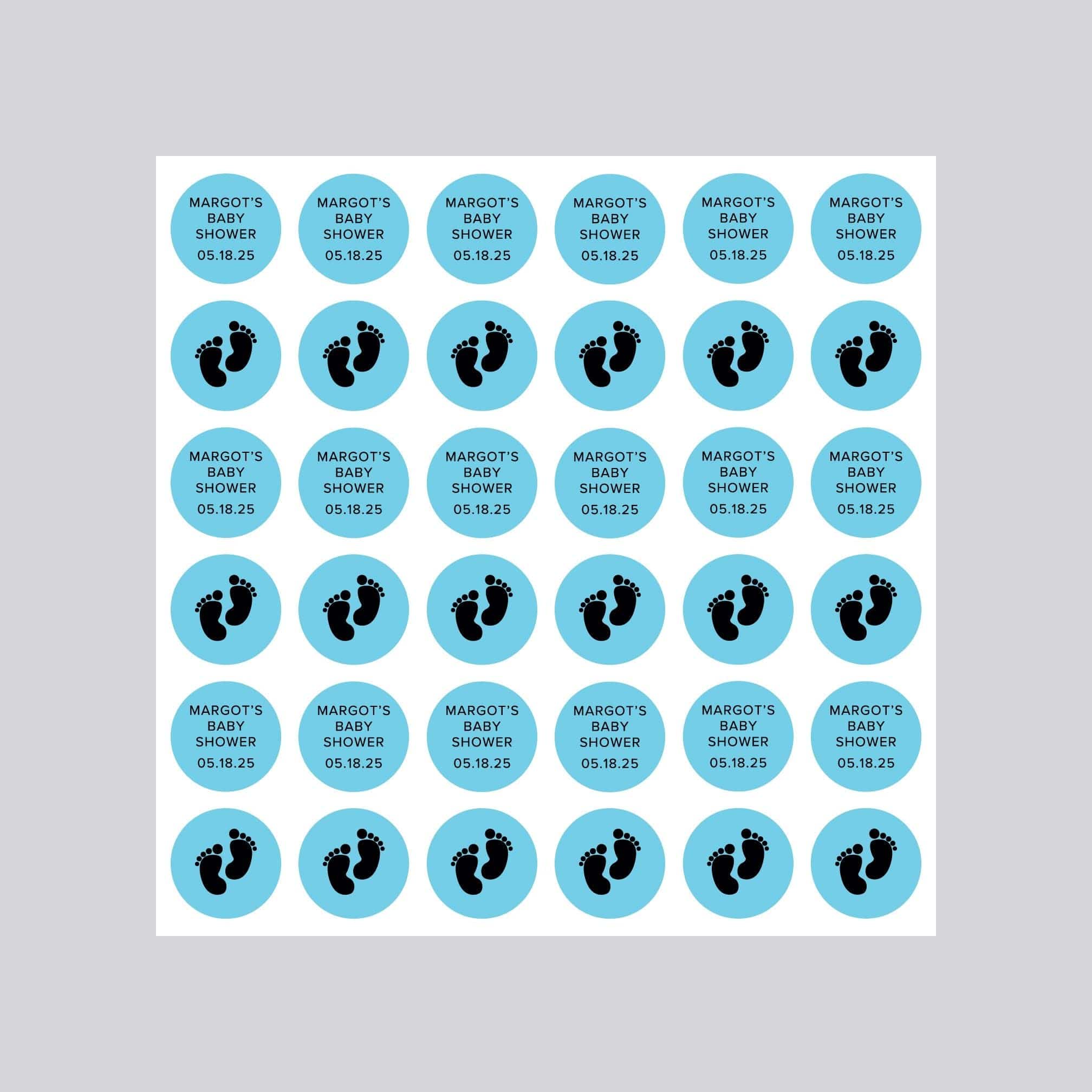 "Baby Shower Boy Chocolate Kisses Sticker Sheets - Stickerbeat.com"