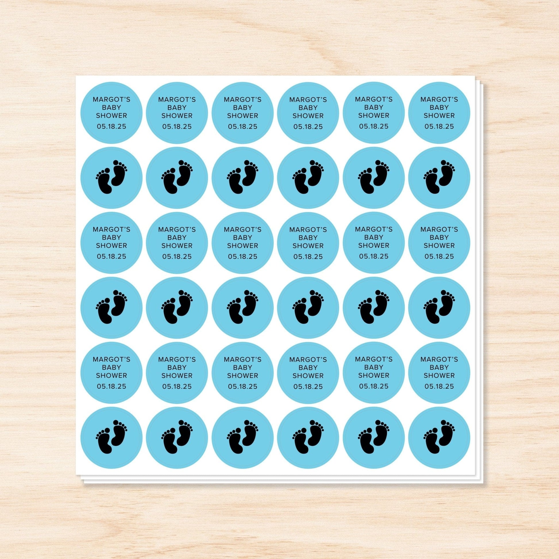 "Baby Shower Boy Chocolate Kisses Sticker Sheets - Stickerbeat.com"