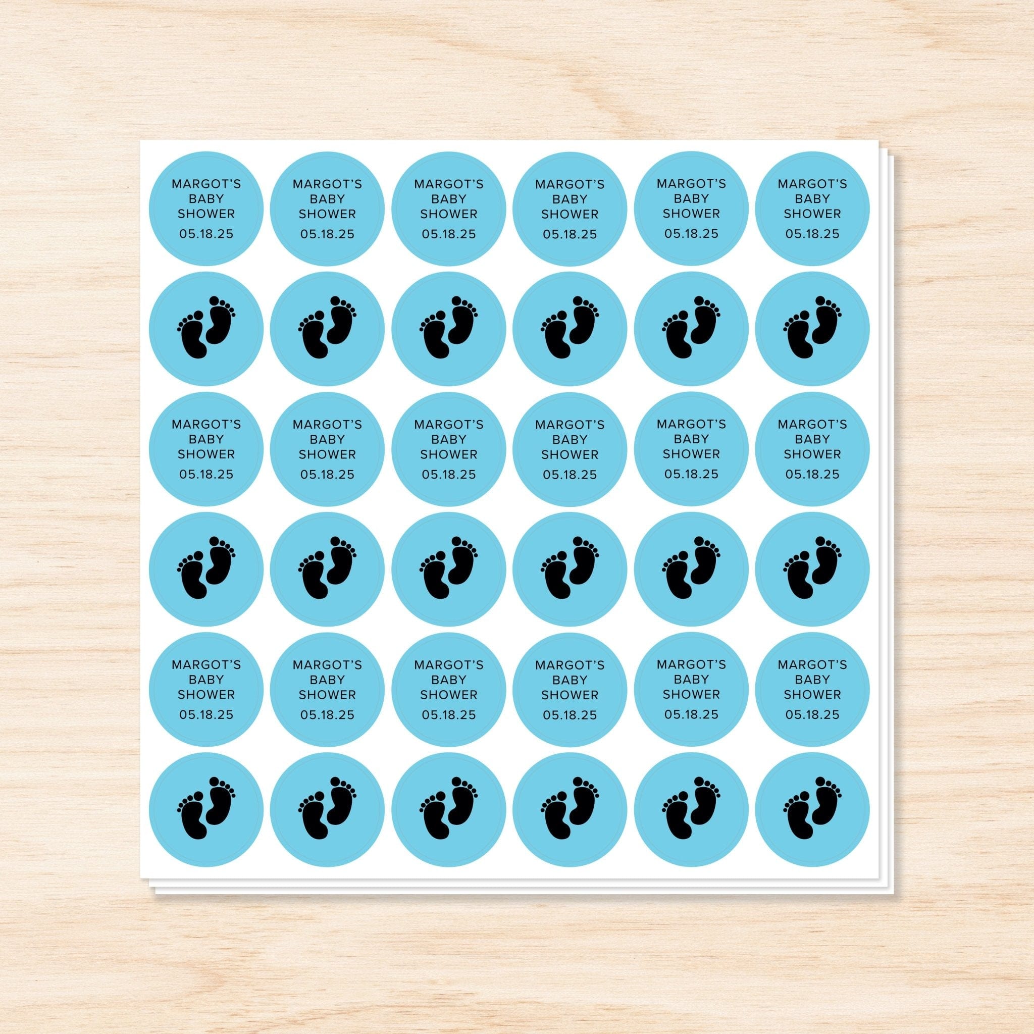 "Baby Shower Boy Chocolate Kisses Sticker Sheets - Stickerbeat.com"