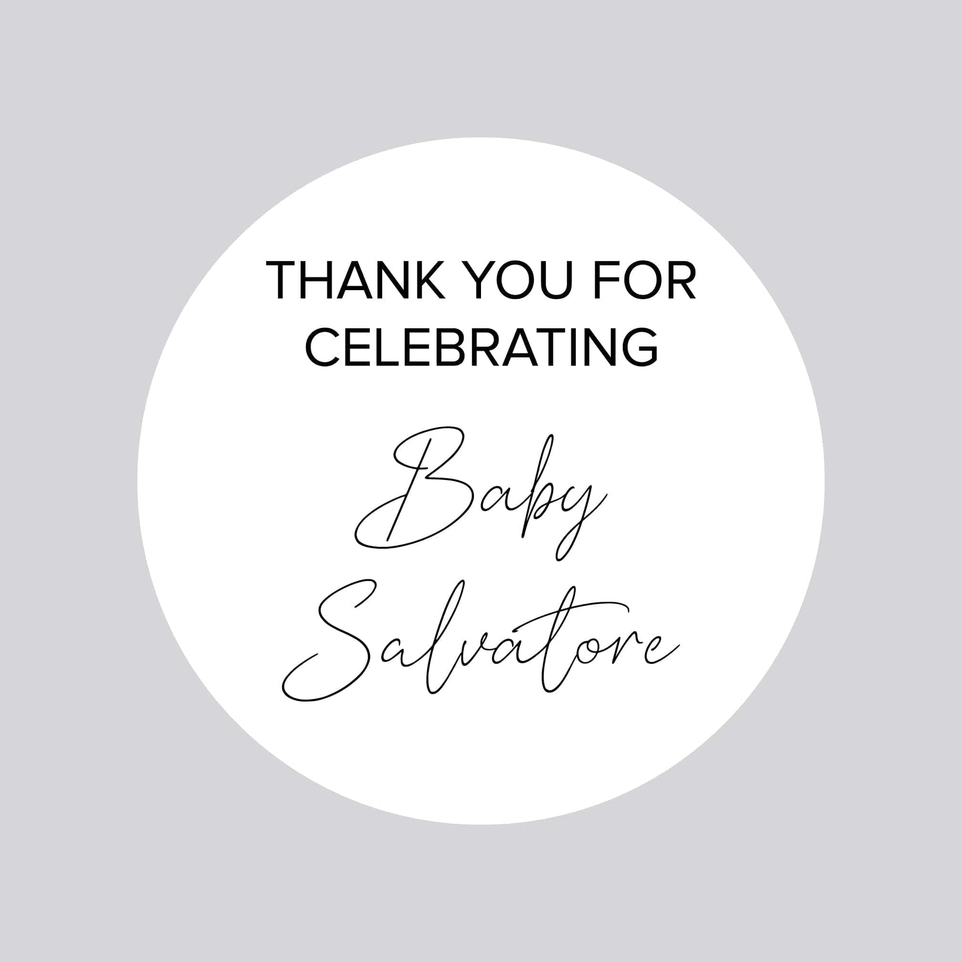 "Baby Shower Thank You Circle Stickers - Stickerbeat.com"