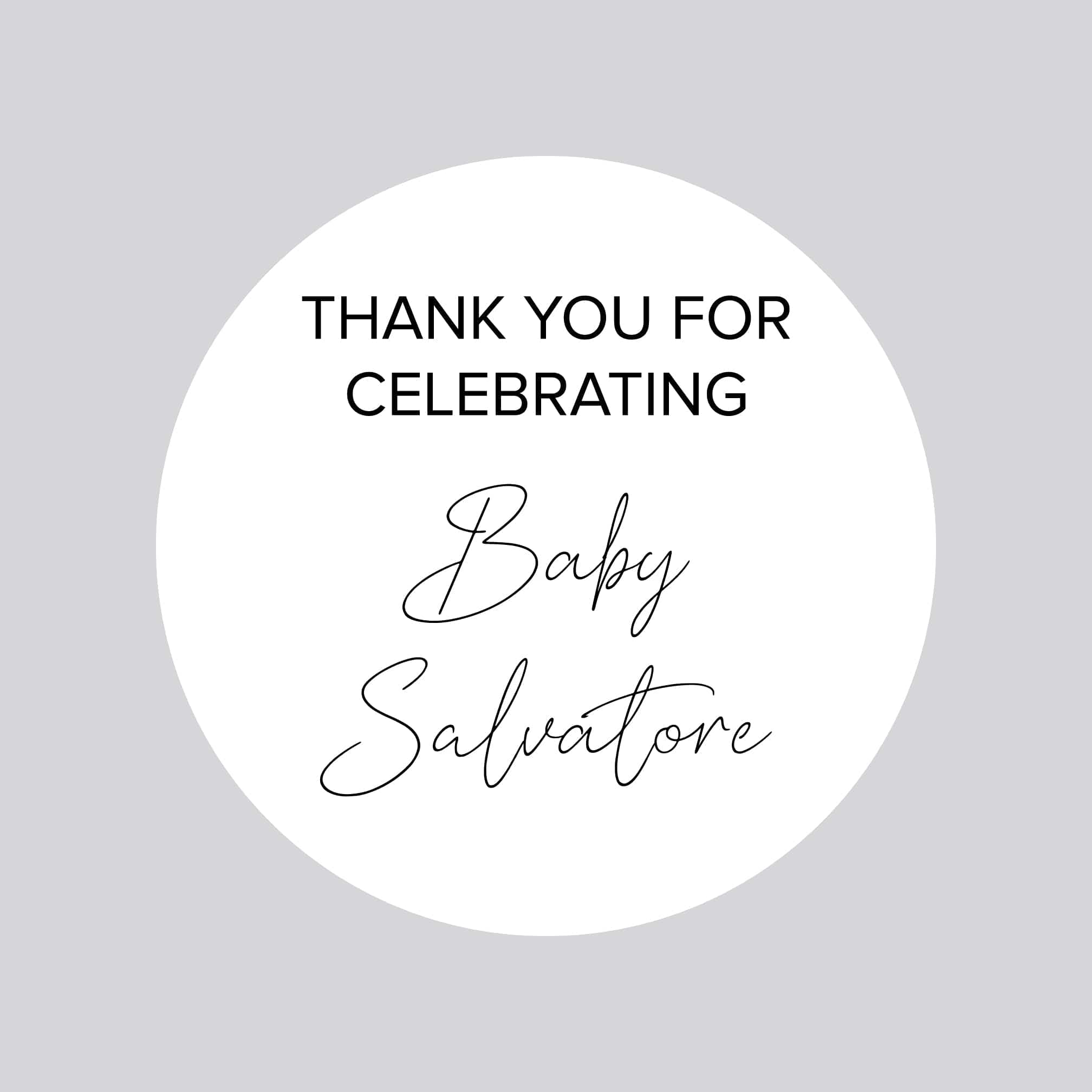 "Baby Shower Thank You Circle Stickers - Stickerbeat.com"