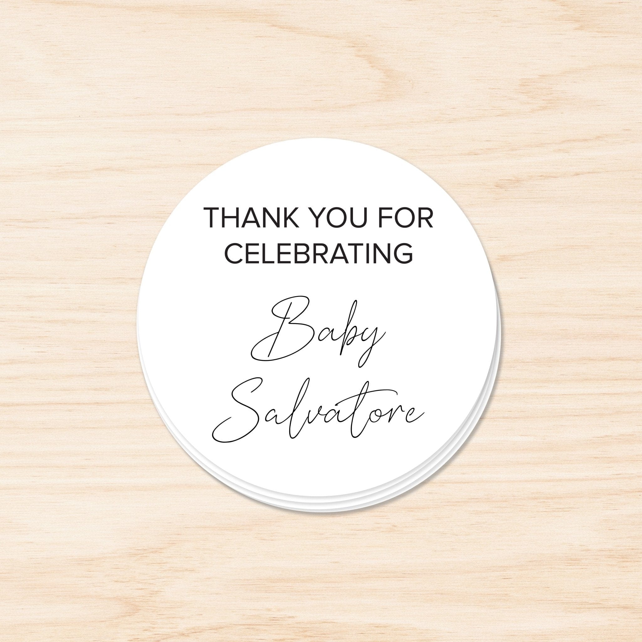 "Baby Shower Thank You Circle Stickers - Stickerbeat.com"