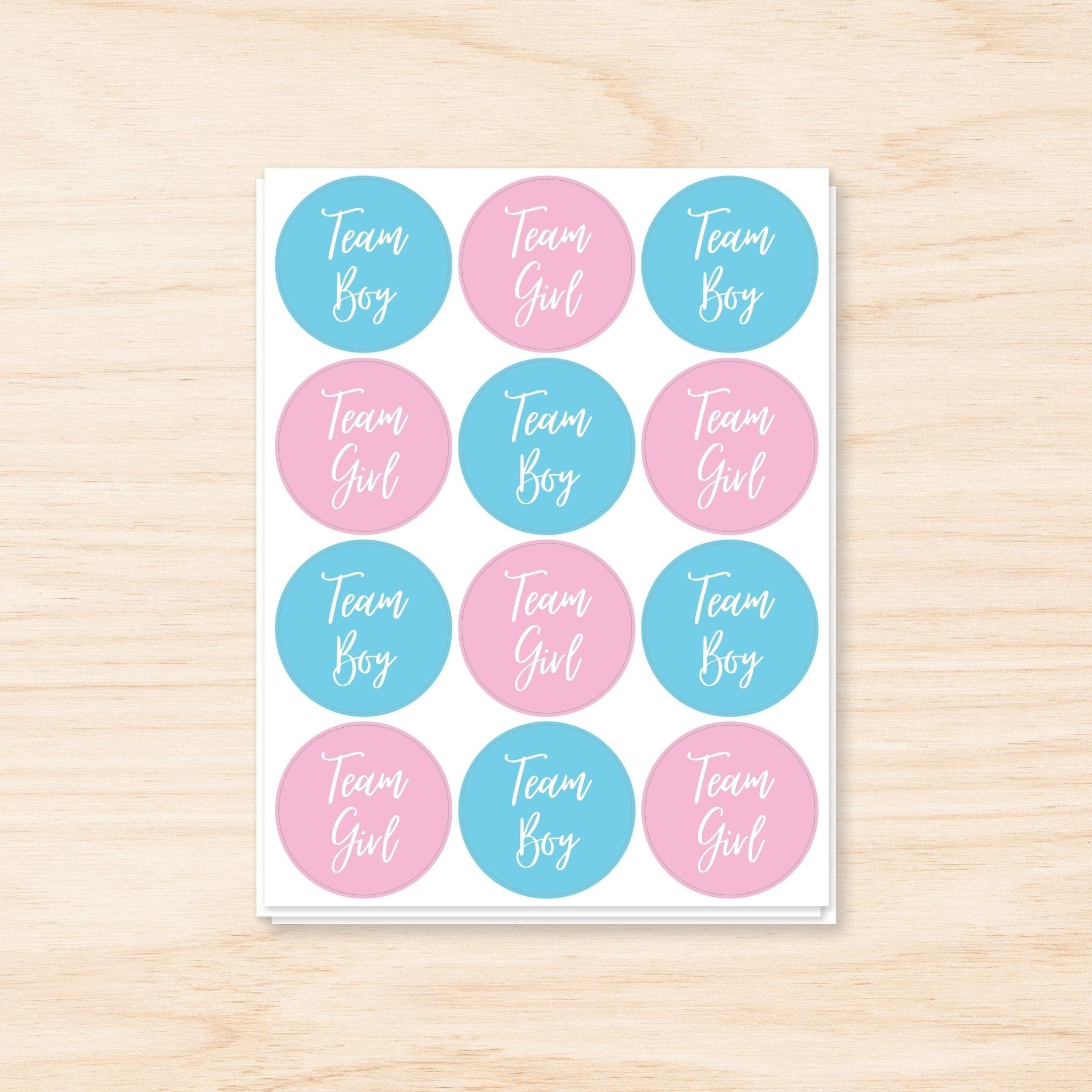 "Gender Reveal Team Boy/Girl Sticker Sheets - Stickerbeat.com"
