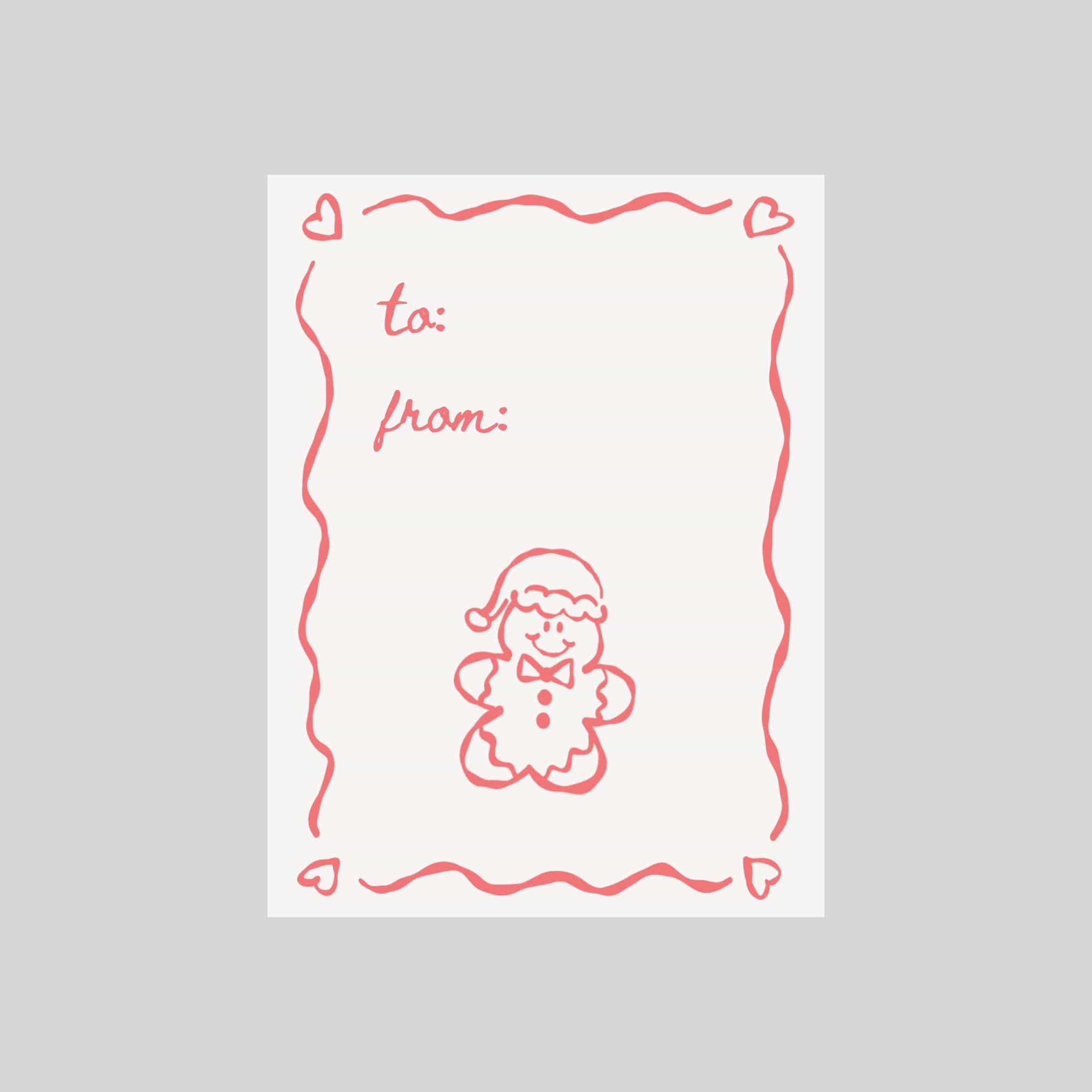 Pink Gingerbread Holiday Gift Tags