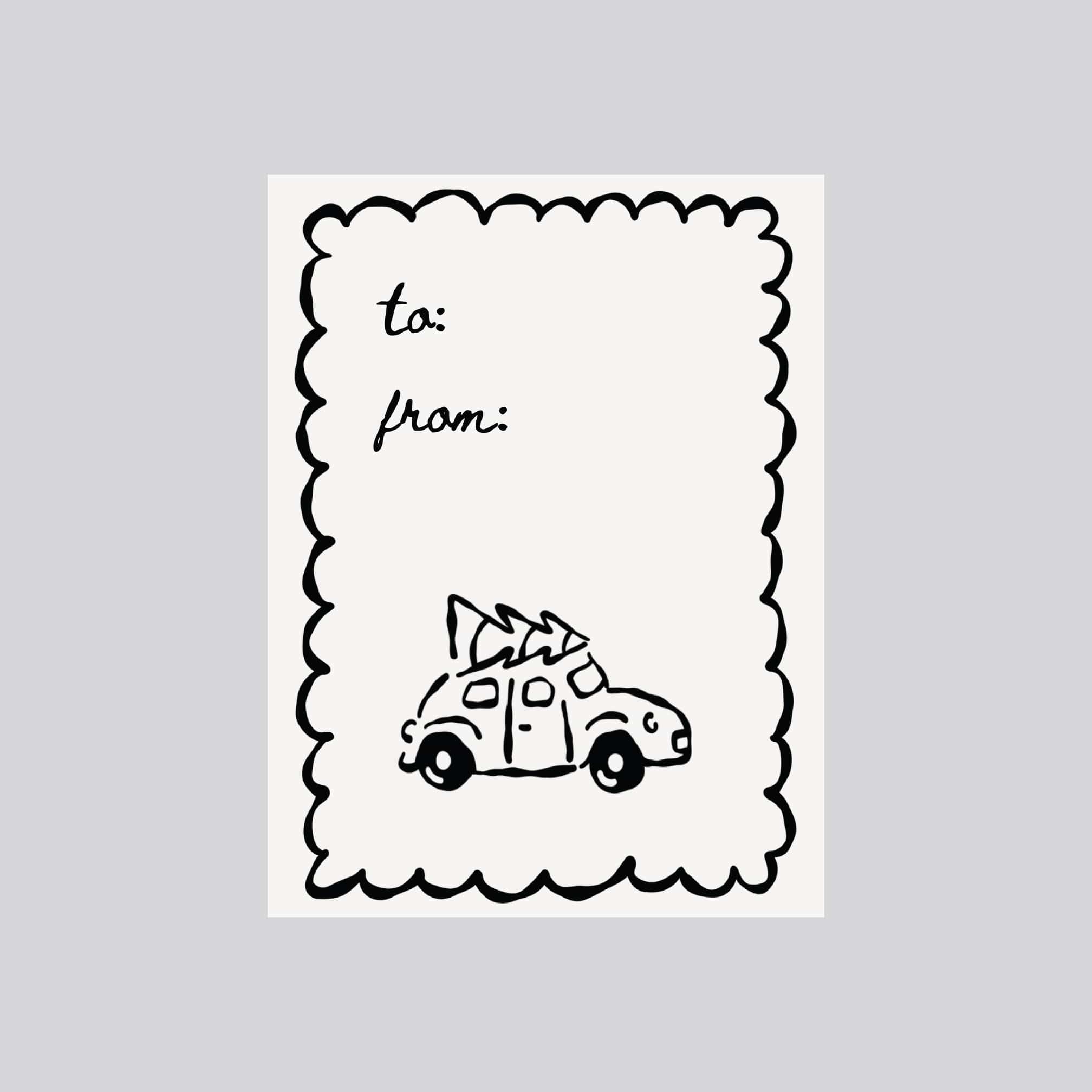 Black Car Holiday Gift Tags