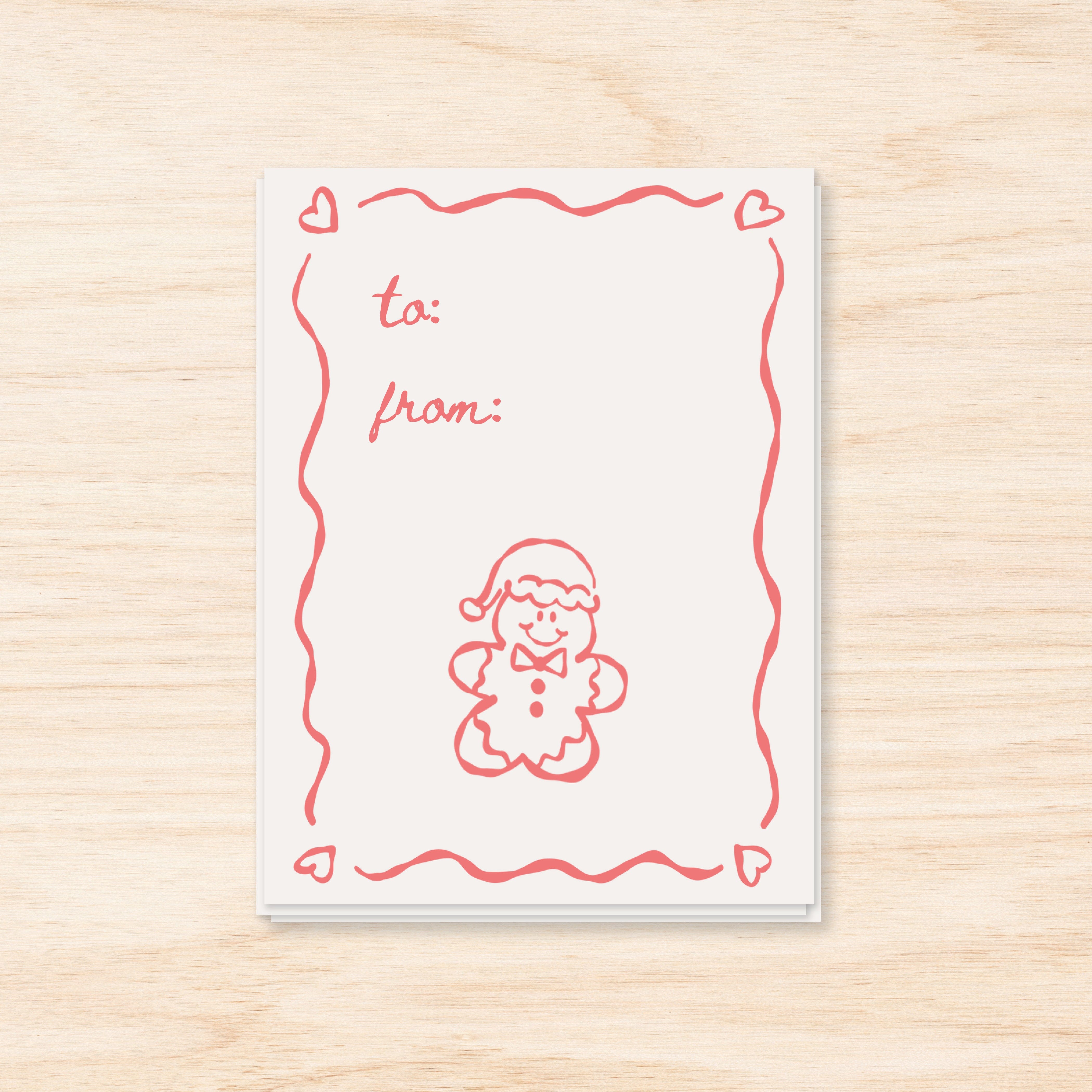 Pink Gingerbread Holiday Gift Tags