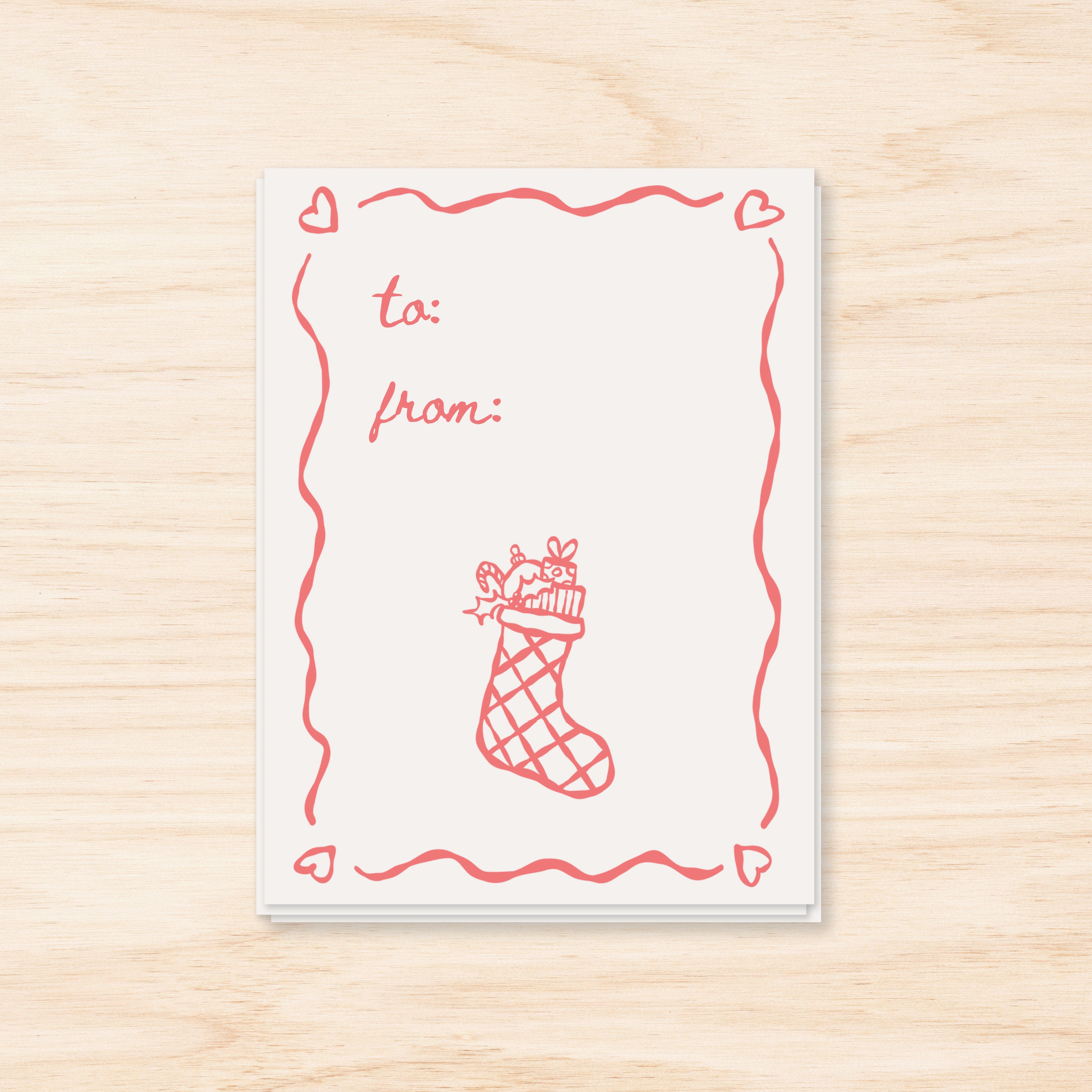 Pink Stocking Holiday Gift Tags