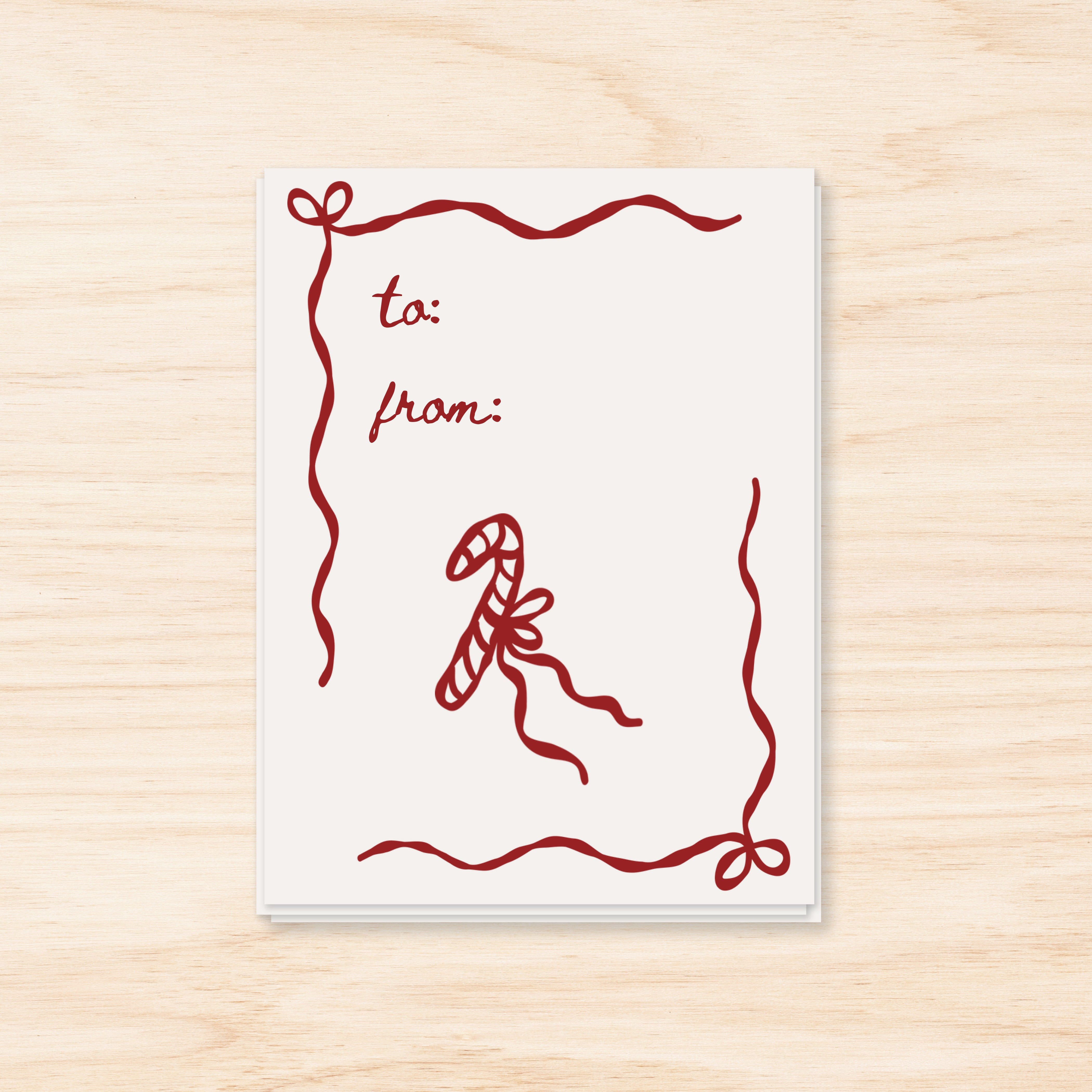 Red Candy Cane Holiday Gift Tags