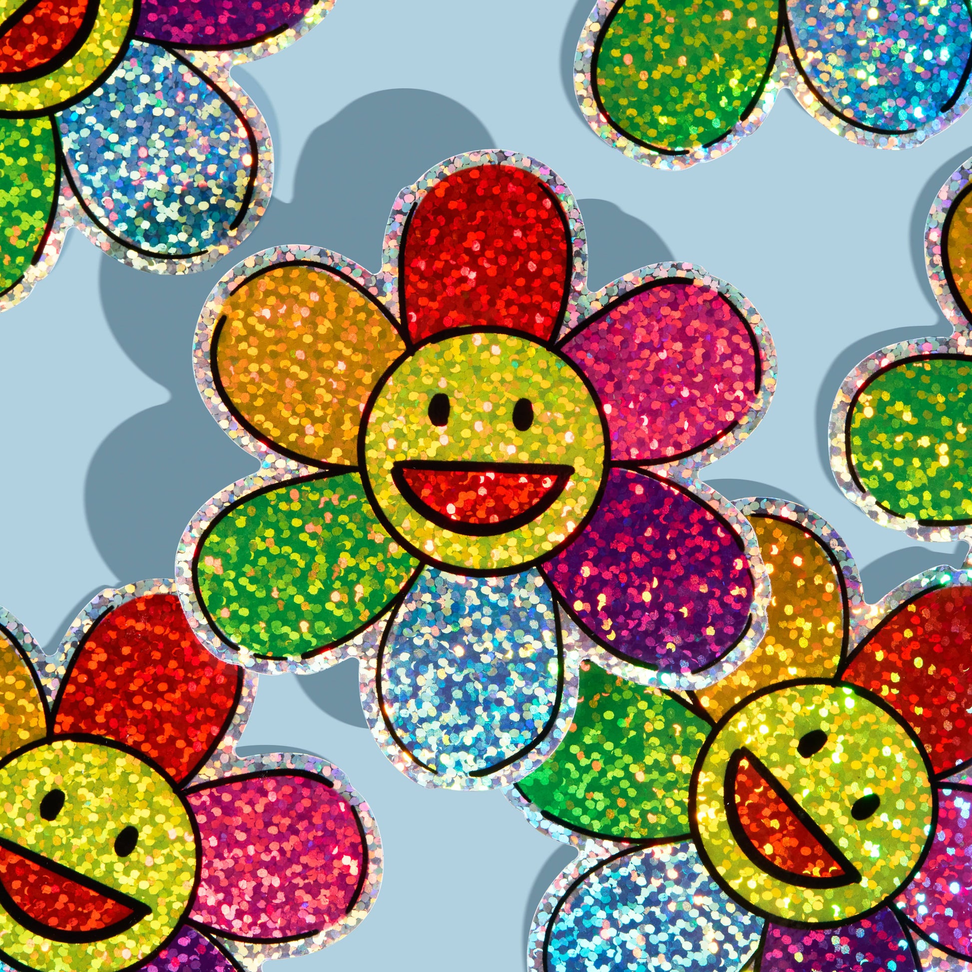 Custom glitter stickers with vibrant colours