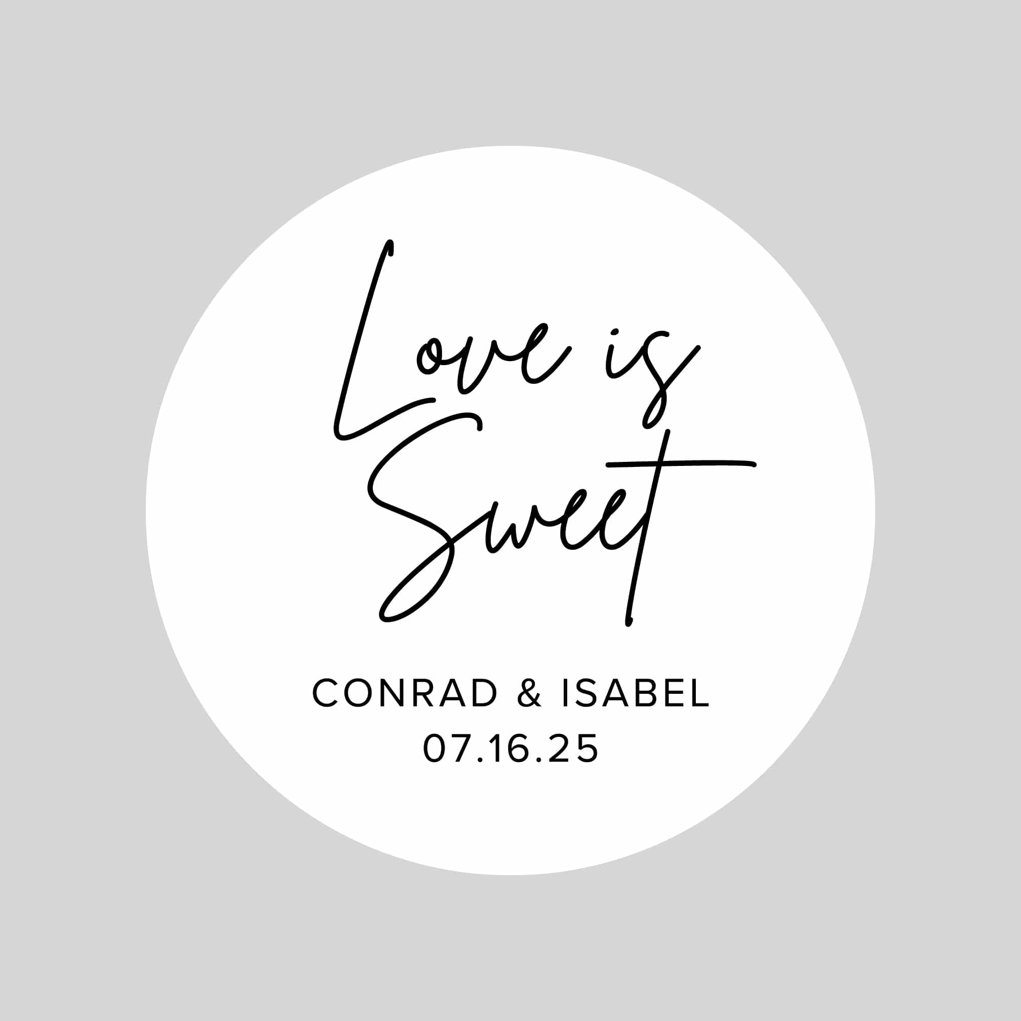 Wedding Love is Sweet Circle Stickers