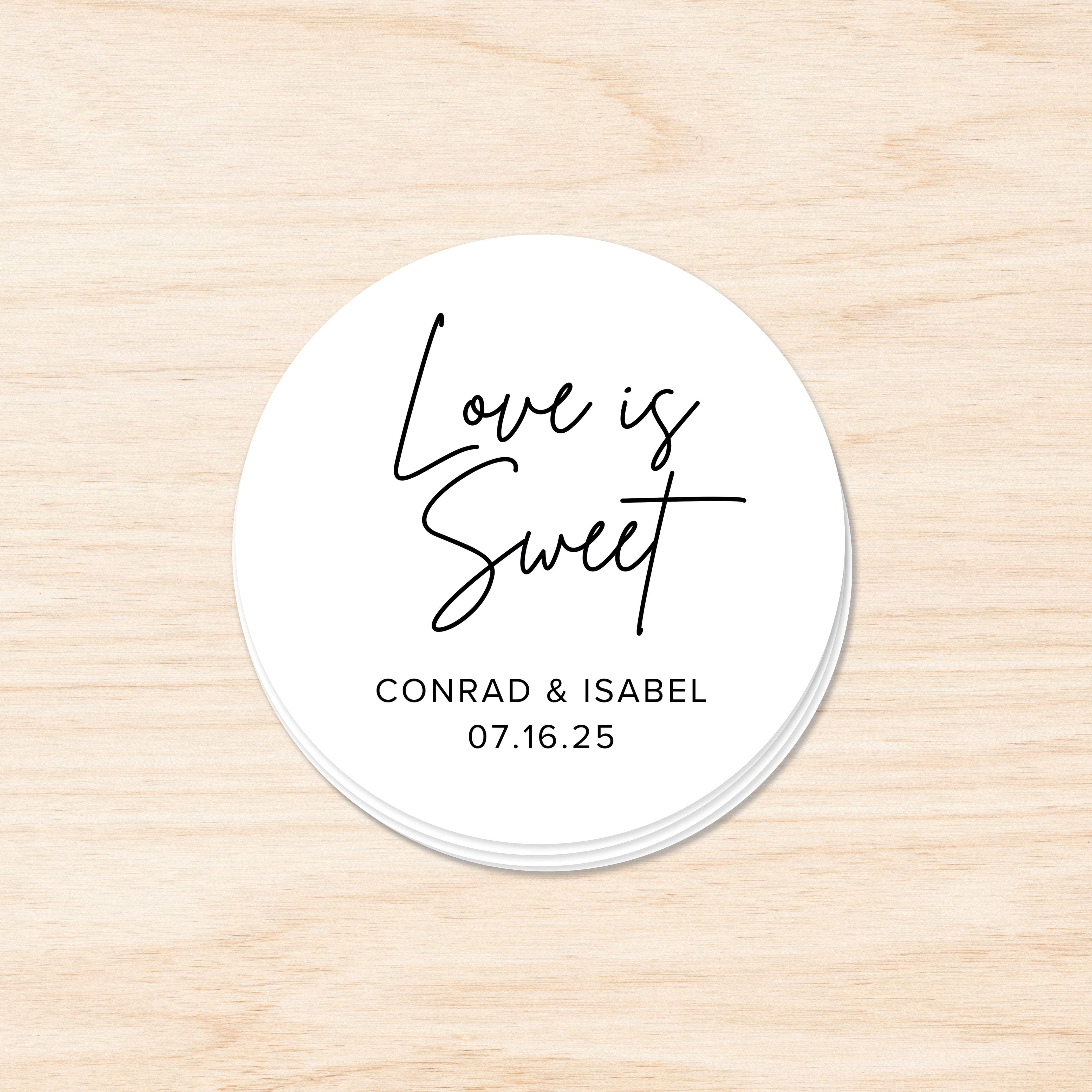 Wedding Love is Sweet Circle Stickers