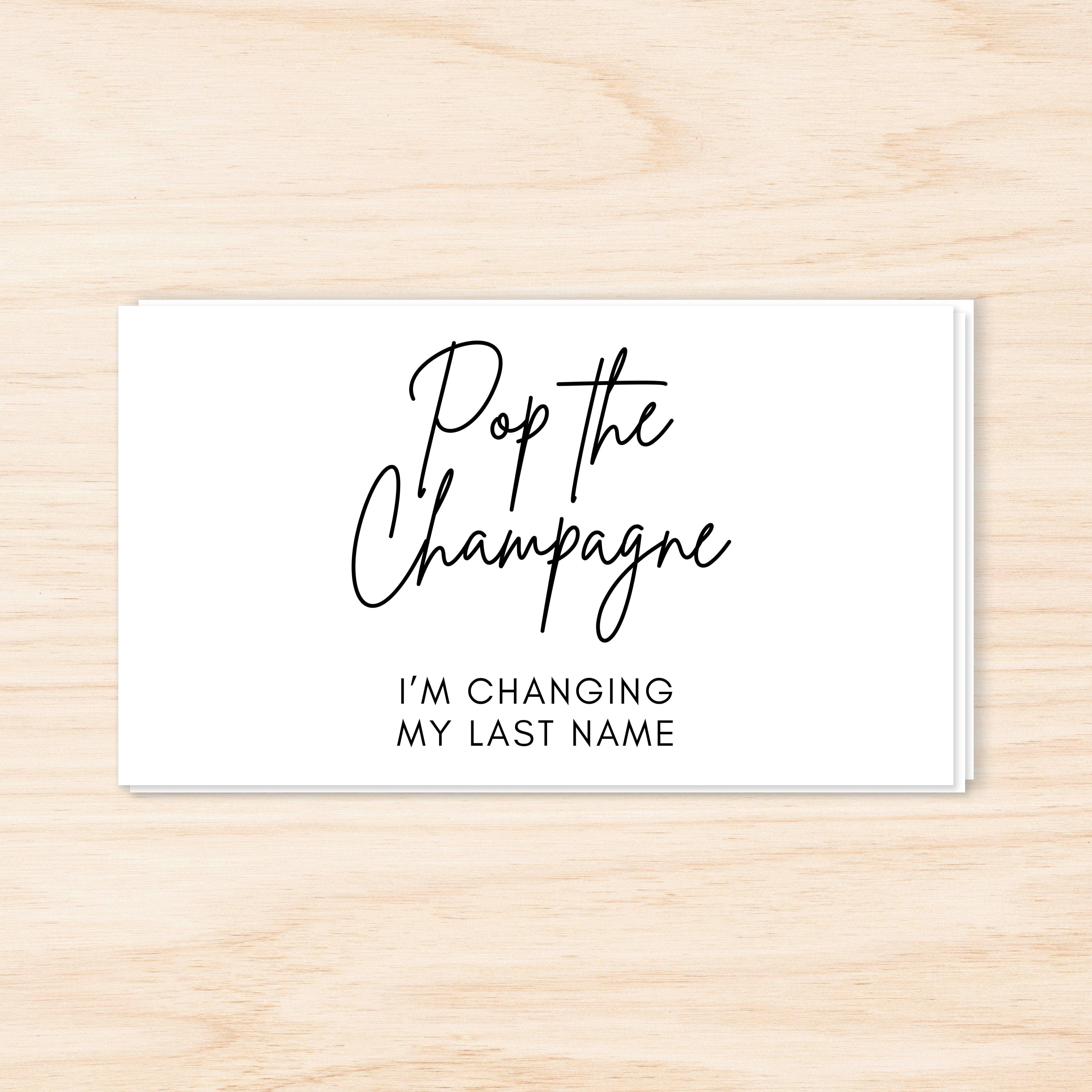 I'm Changing My Last Name Mini Champagne Bottle Rectangle Stickers