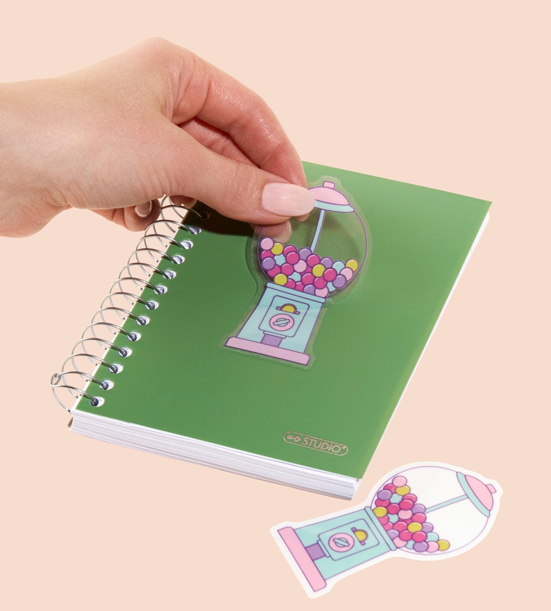 Custom Clear Sticker featuring a gumball machine design