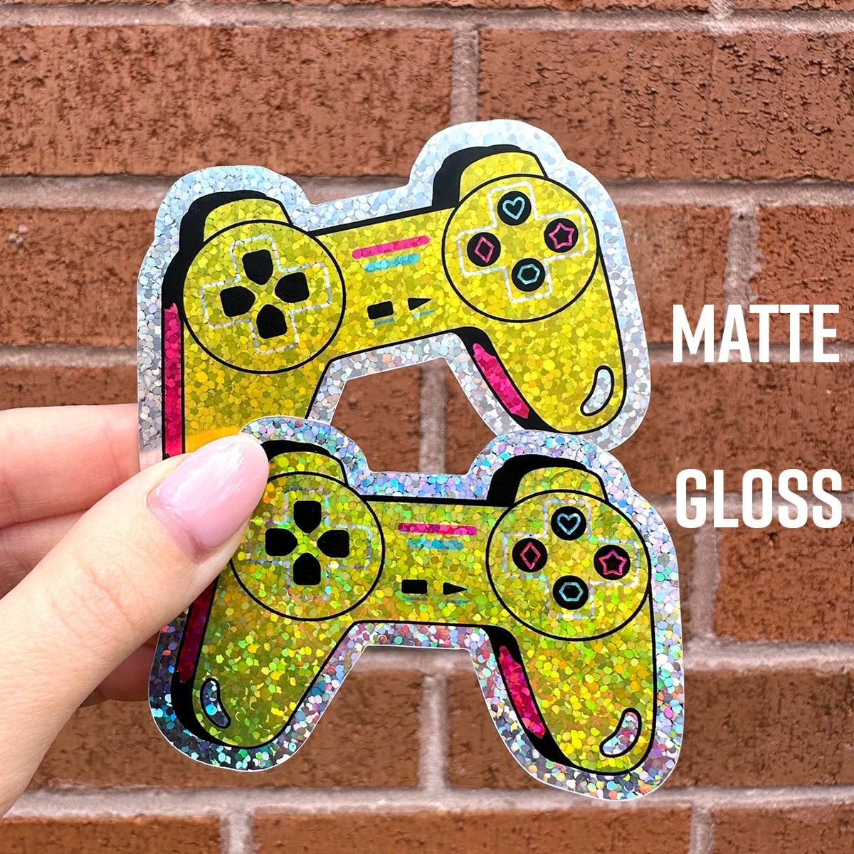 Glitter Stickers Lamination Comparison Matte vs. Gloss